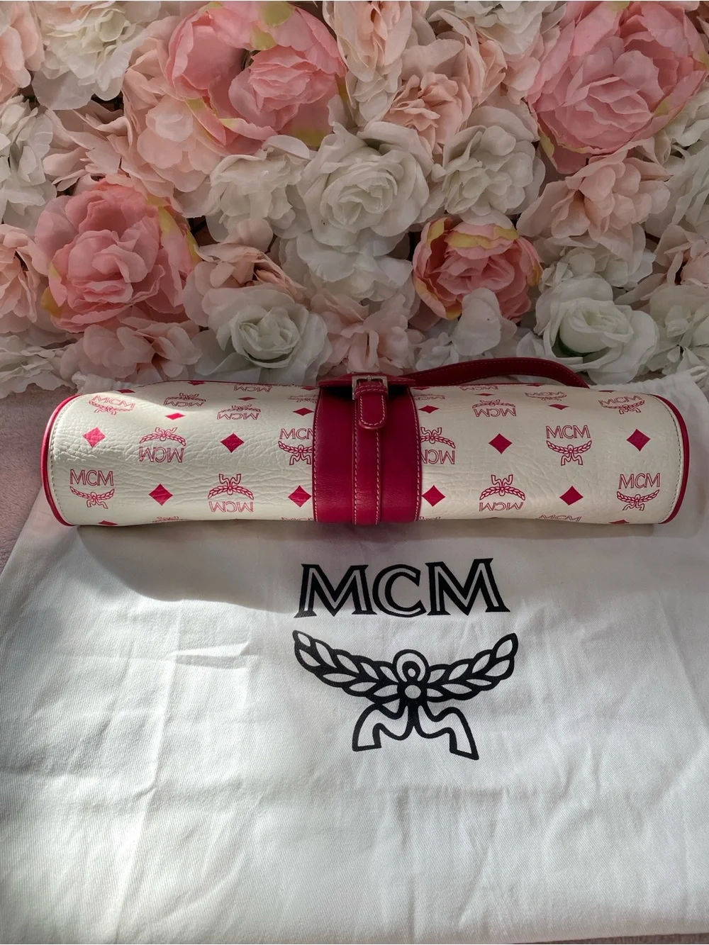 MCM Visetos Barrel Shoulder Bag